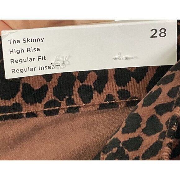 LOFT Leopard Print Skinny Corduroy Pants Size 28/6 Regular Fit, High Rise NWT - Picture 11 of 11
